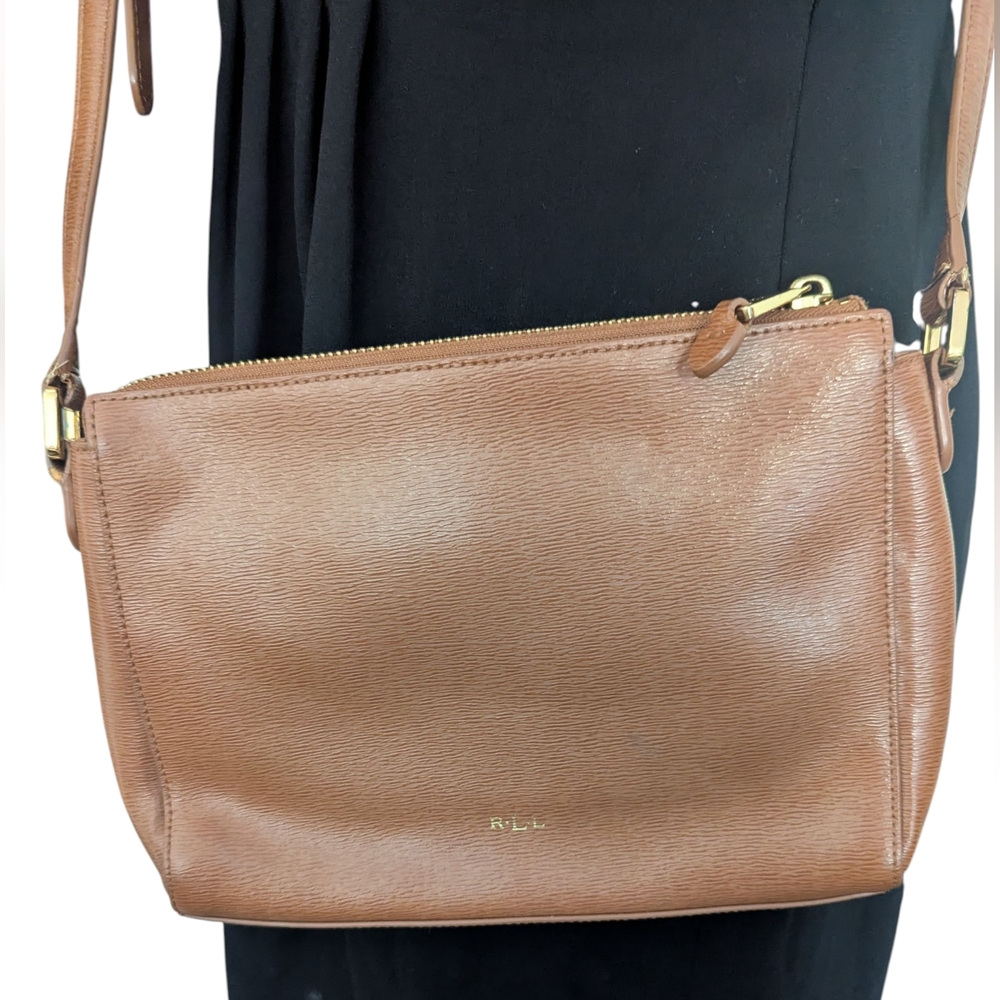 Lauren Ralph Lauren Brown Leather Crossbody/Shoulder Bag - Picture 4 of 15